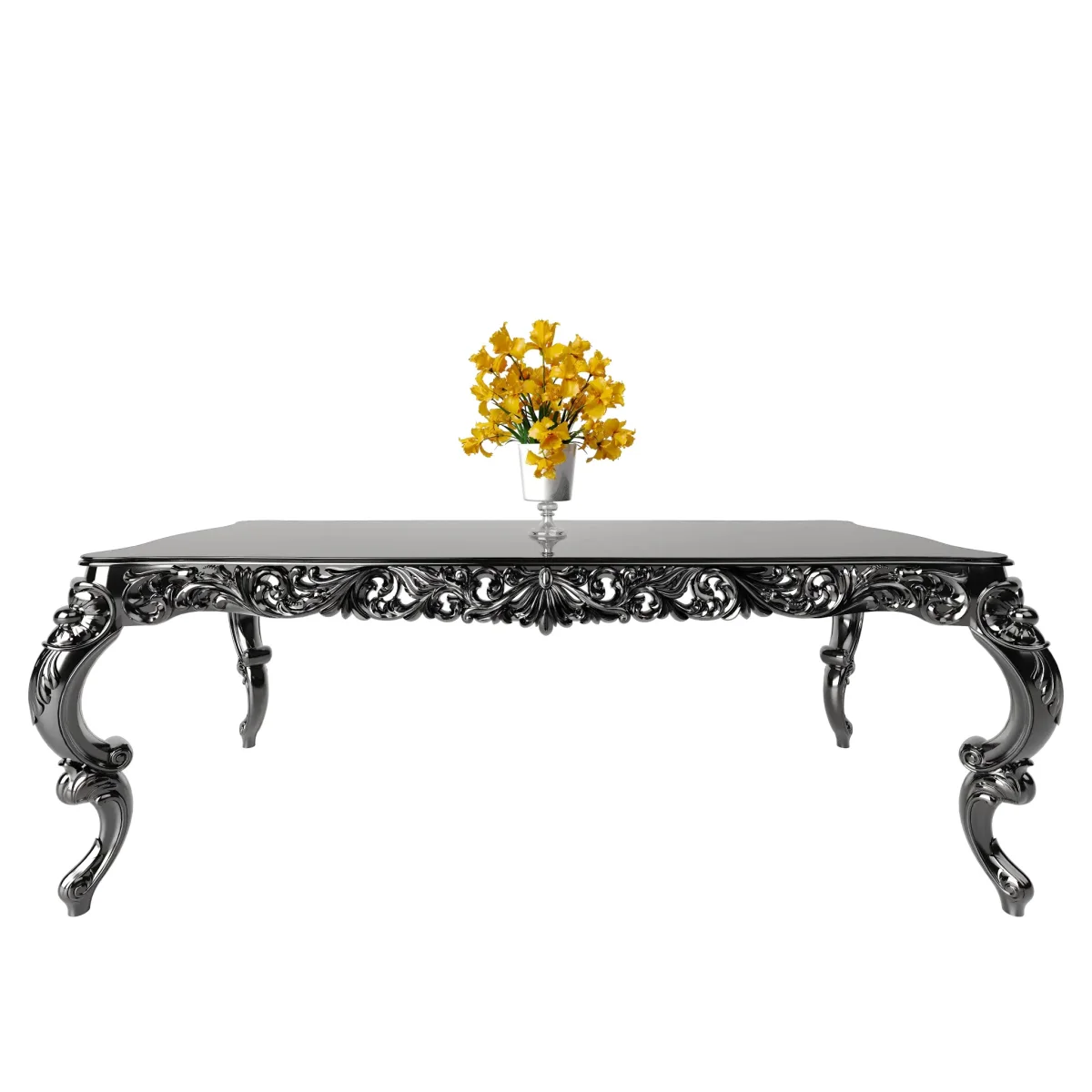 Amor Dining Table – Clear and Printed Glass Top