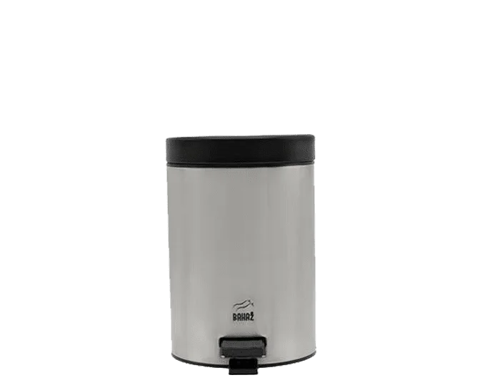 سطل زباله پدالدار 3 لیتری سایلنت استیل ـ مشکی بهاز